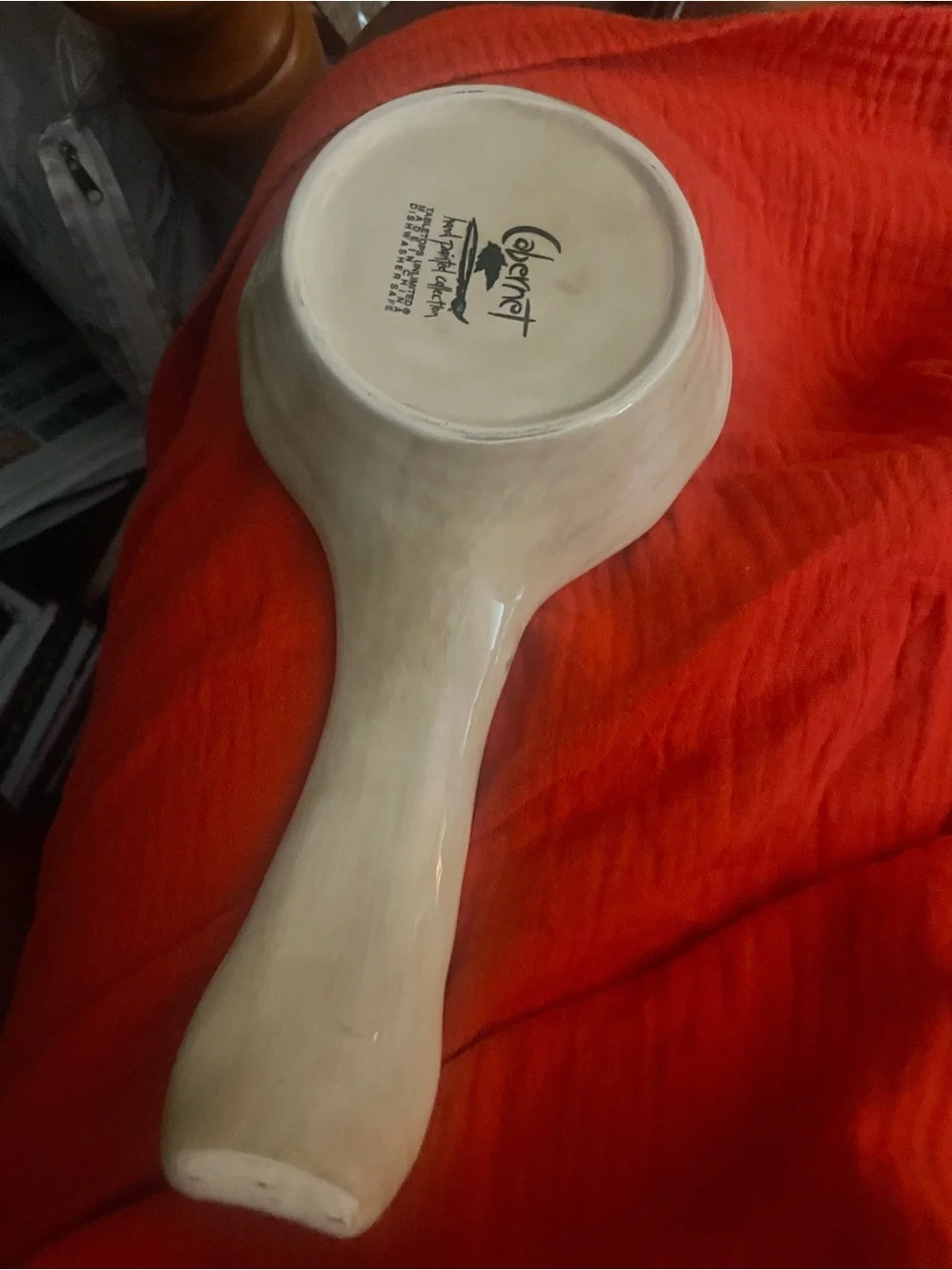 Cabernet Tabletops Unlimited Spoon Rest with Grape Design - Cream and Brown